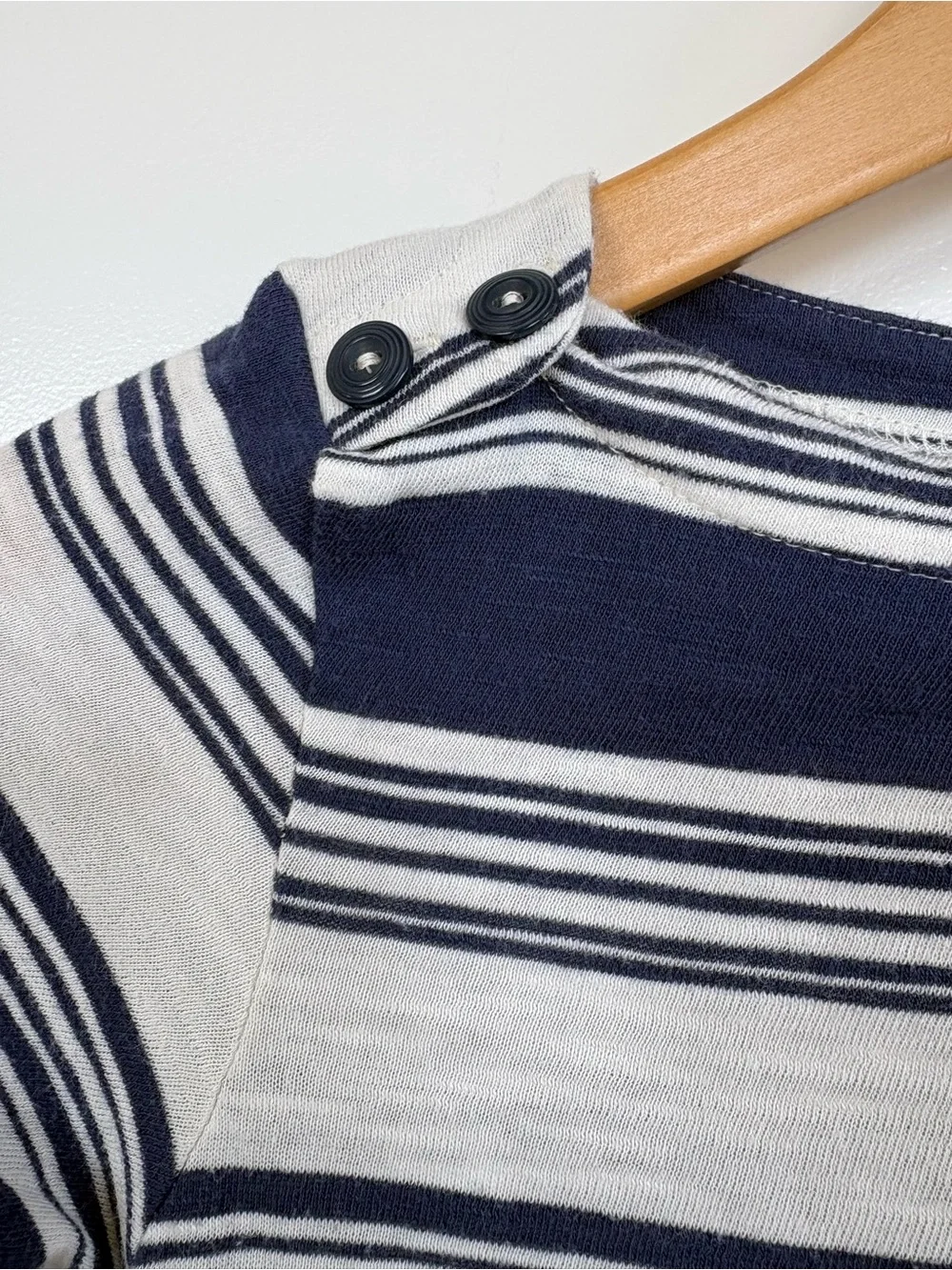 Ralph Lauren Girls Navy and White Long Sleeve Striped Dress with Waist Tie S: 5